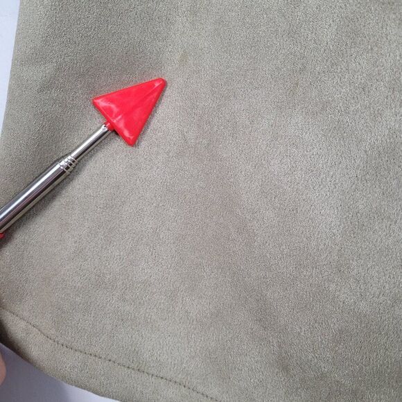 Solitaire Faux Suede Jacket Coat Stretch Green Size M NWT - Picture 12 of 16